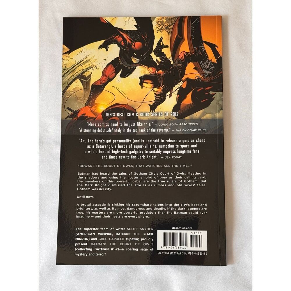 Batman Vol 1 The Court of Owls The New 52 DC Comics 2012 Paperback Scott Snyder - Picture 8 of 10